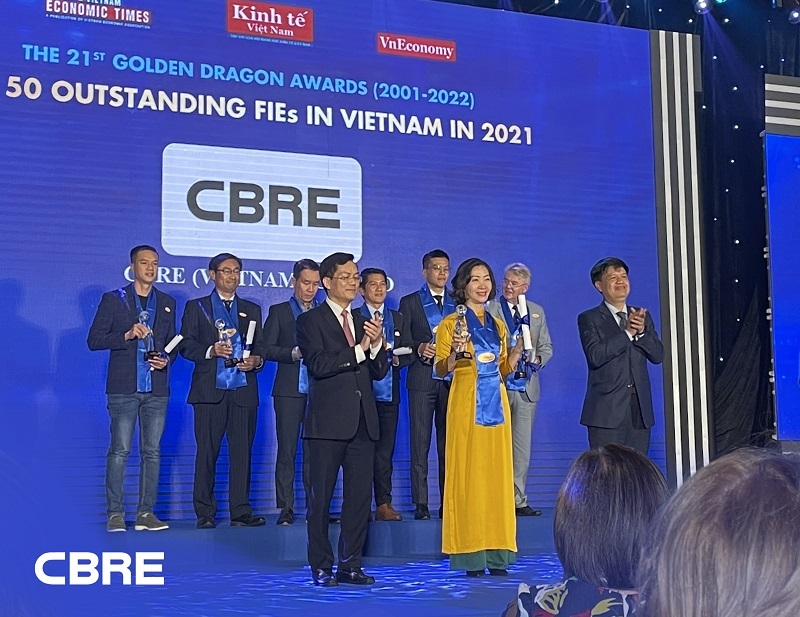 CBRE được vinh danh là Đơn vị Tư vấn Bất động sản Hàng đầu Việt Nam