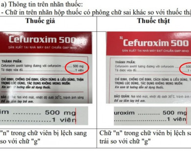 Bộ Y tế cảnh báo về thuốc Cefuroxim 500 giả